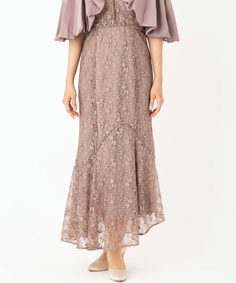 Leja レジャ 花柄刺繍オフショルダーシアードッキングドレス その他 x