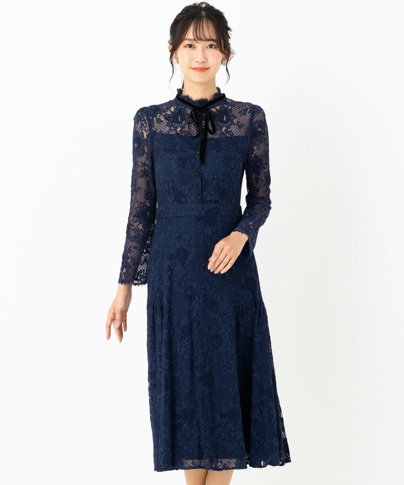 CELFORD セルフォード ボウタイレースドレス ネイビー系 | 結婚式