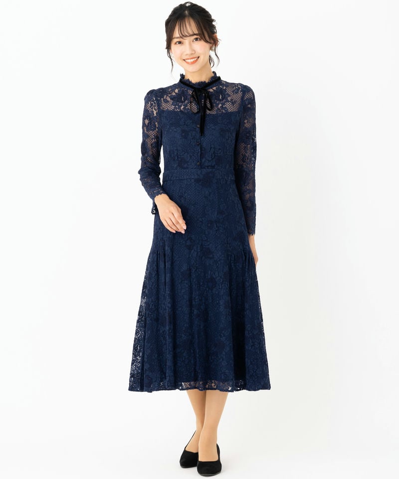 CELFORD セルフォード ボウタイレースドレス ネイビー系 | 結婚式