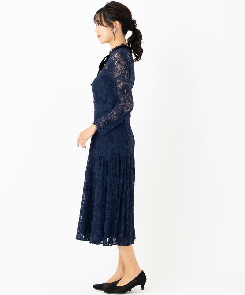 CELFORD セルフォード ボウタイレースドレス ネイビー系 | 結婚式