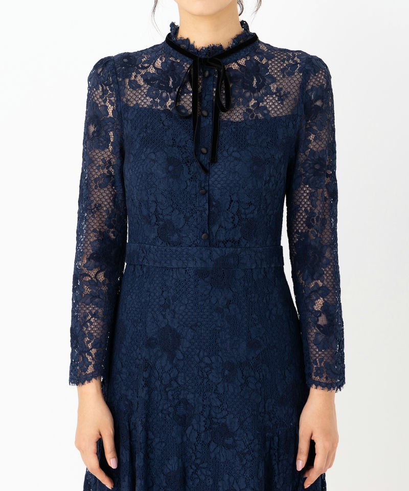 CELFORD セルフォード ボウタイレースドレス ネイビー系 | 結婚式