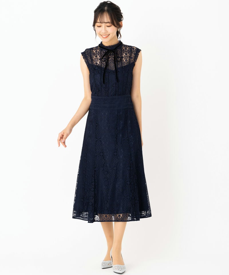 CELFORD セルフォード タイルレースドレス ネイビー系 | 結婚式