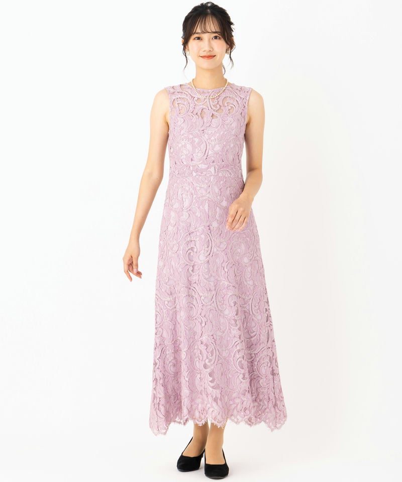 GRACE CONTINENTAL グレースコンチネンタル レースミッドドレス ピンク