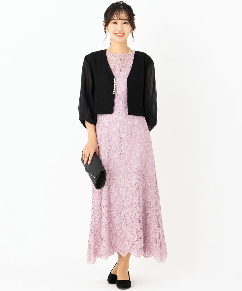 Graceレースミッドドレス定価¥41,140 GRACE CONTINENTAL グレースコンチネンタル レースミッドドレス ピンク
