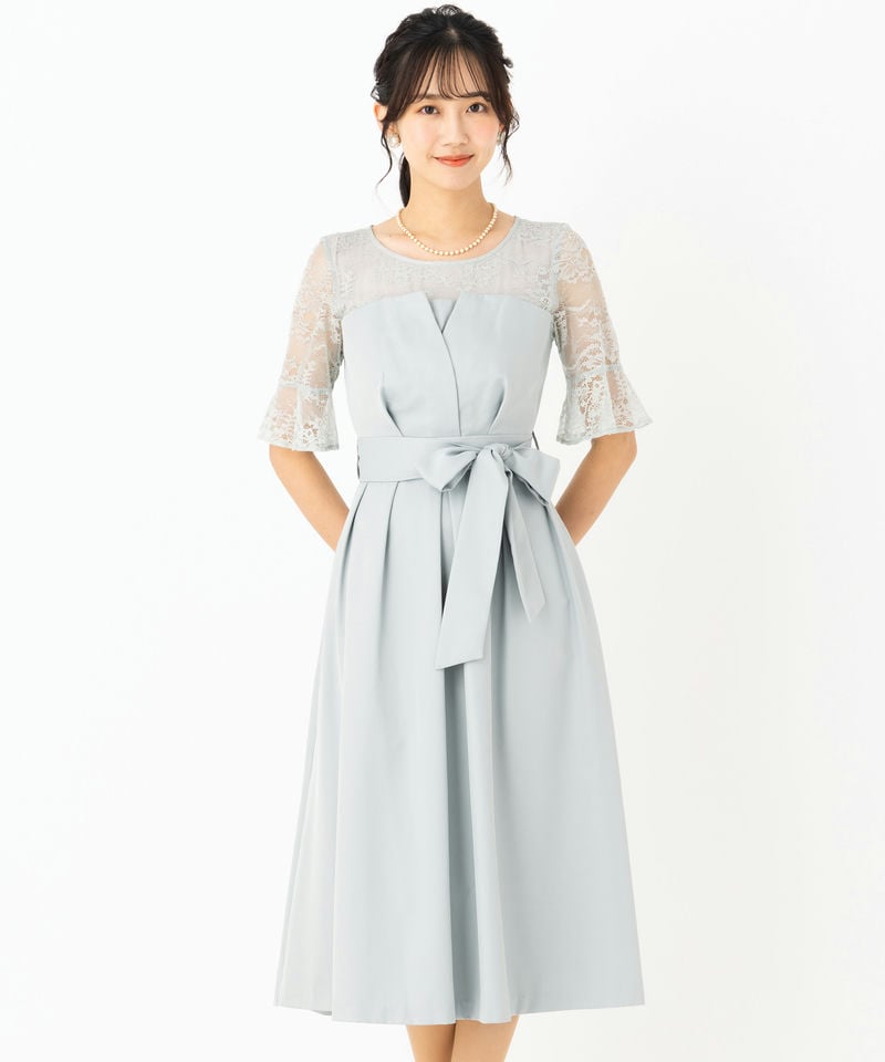 CELFORD セルフォード ビーズ刺繍ケープ付ドレス その他 x ブルー系