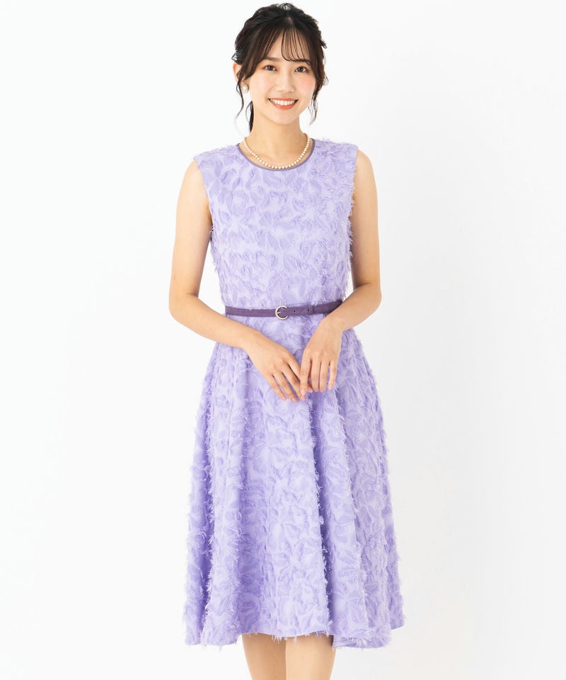 dazzlin ダズリン ネックツイスト刺繍レースドレス パープル系 | 結婚