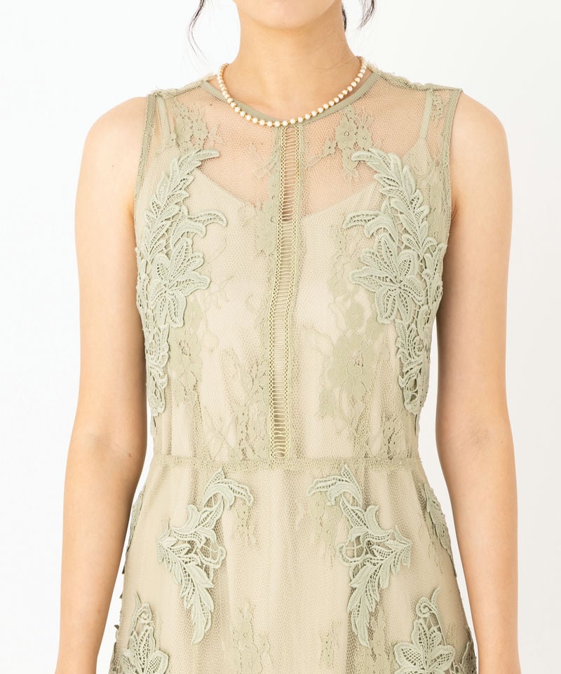 FRAY I.D フレイアイディー レースモチーフドレス その他 x グリーン系