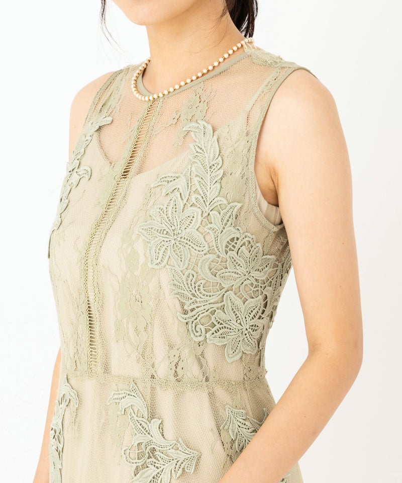 FRAY I.D フレイアイディー レースモチーフドレス その他 x グリーン系