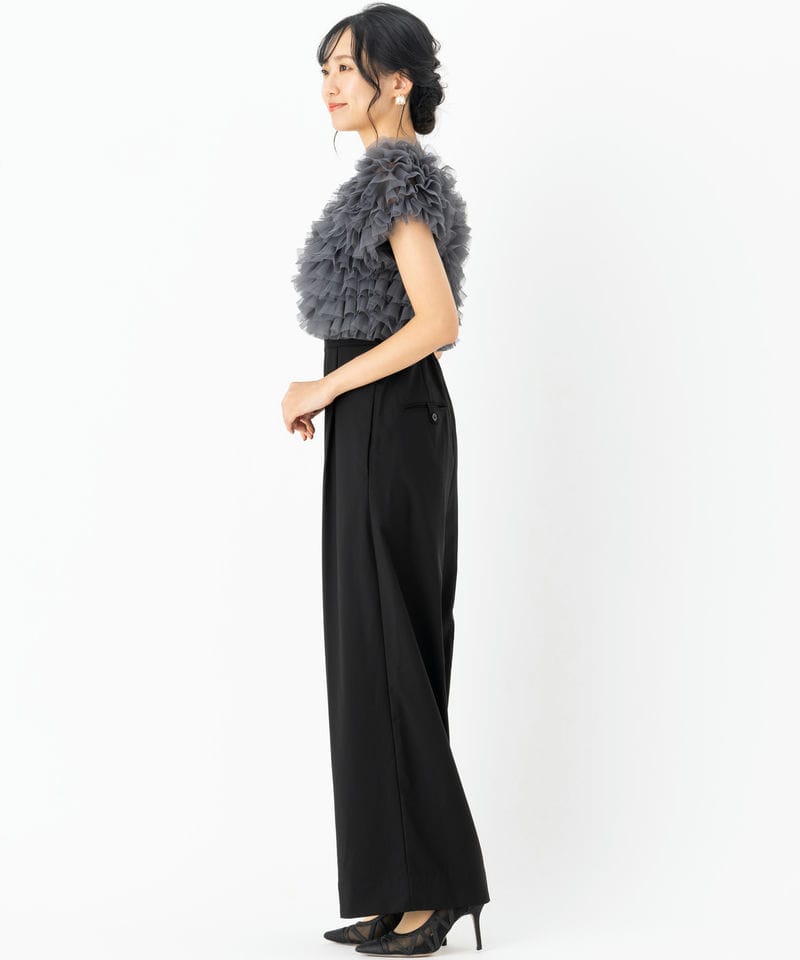 SNIDEL スナイデル チュールボレロセットオールインワン ブラック系