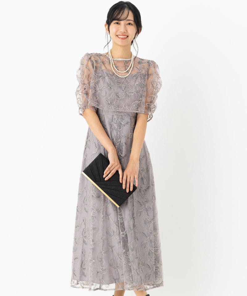 Dorry Doll ドリードール ボレロレイヤードレースドレス グレー系