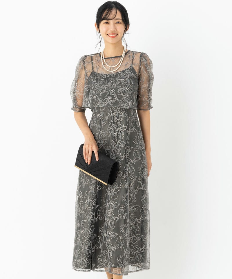 LE'RURE リルアー　サーキュラースリーブフラワードレス　M-short Circurar sleeve flower dressのドレス|Dorry Doll / LE'RURE