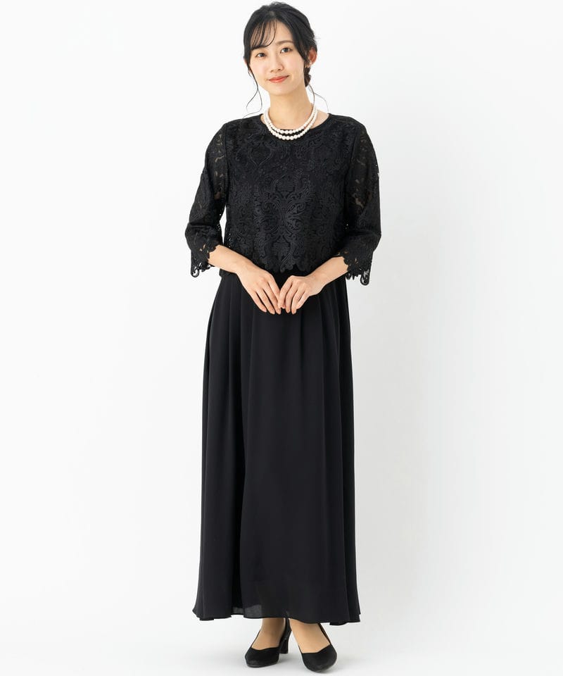form forma 【マザーズドレス】フォルムフォルマ 刺繍レースロング