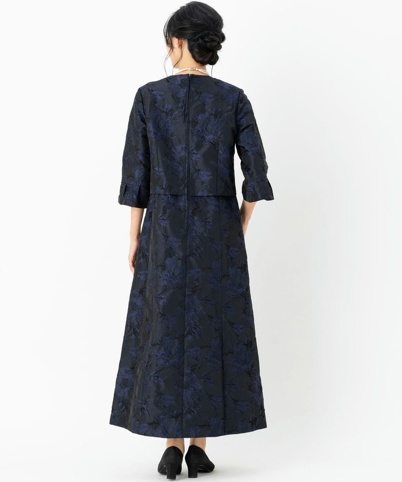 東京ソワール 【マザーズドレス】ジャガードふらしデザインドレス