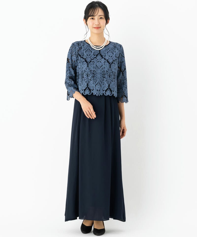 form forma 【マザーズドレス】フォルムフォルマ 刺繍レースロング