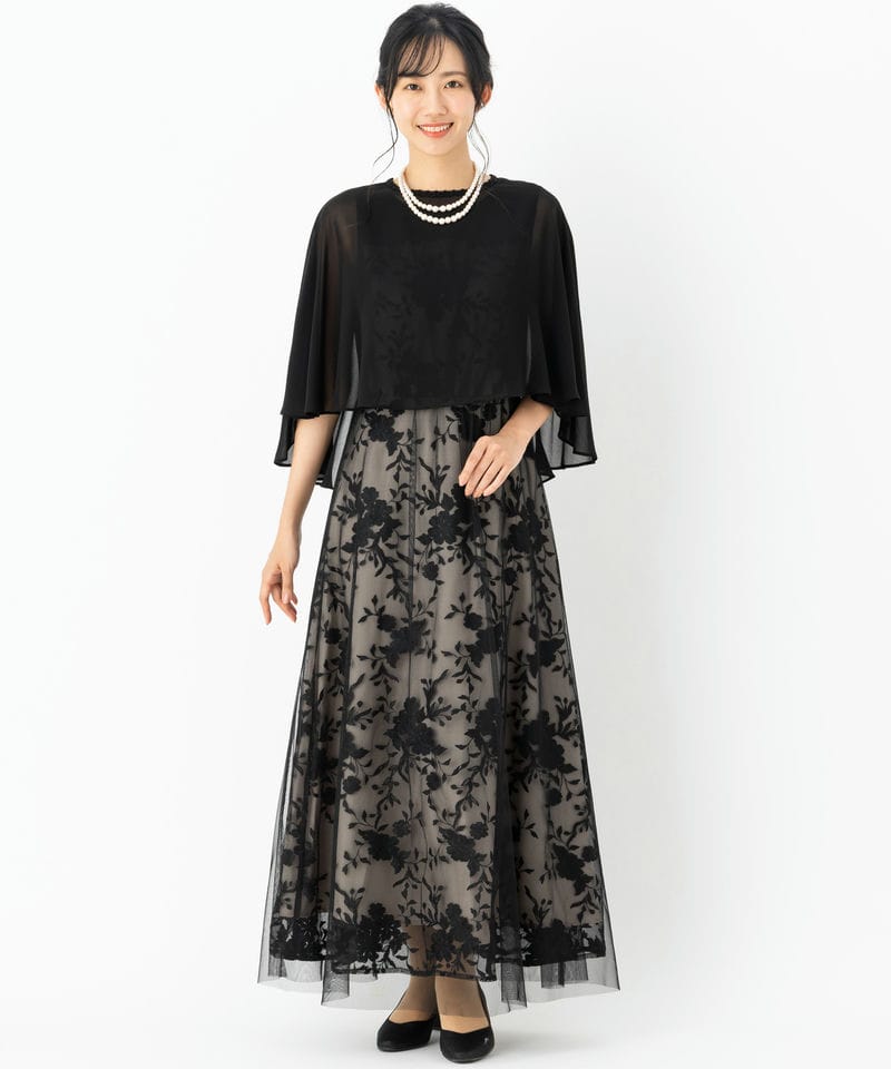 CELFORD セルフォード フラワーレースウエストマークドレス ブラック系