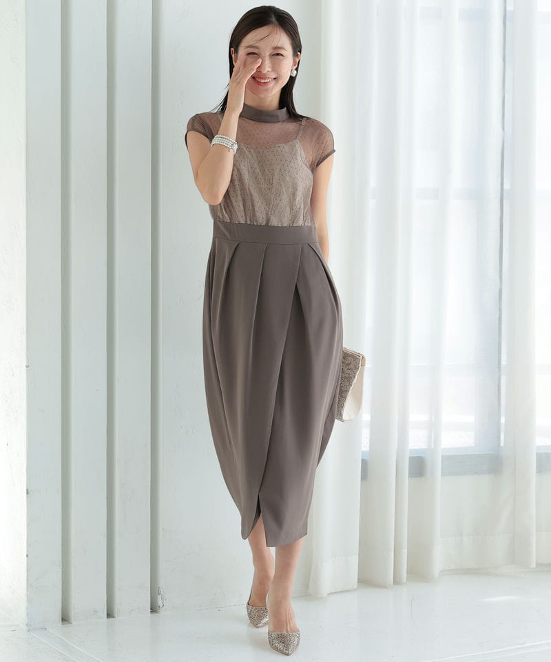 Knuth Marf クヌースマーフ オフショルダーデザインドレス ブラック系