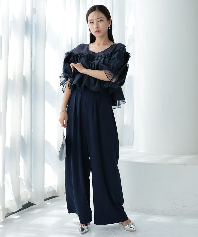 Select Shop ギャザートップスパンツドレス ネイビー系 | 結婚式