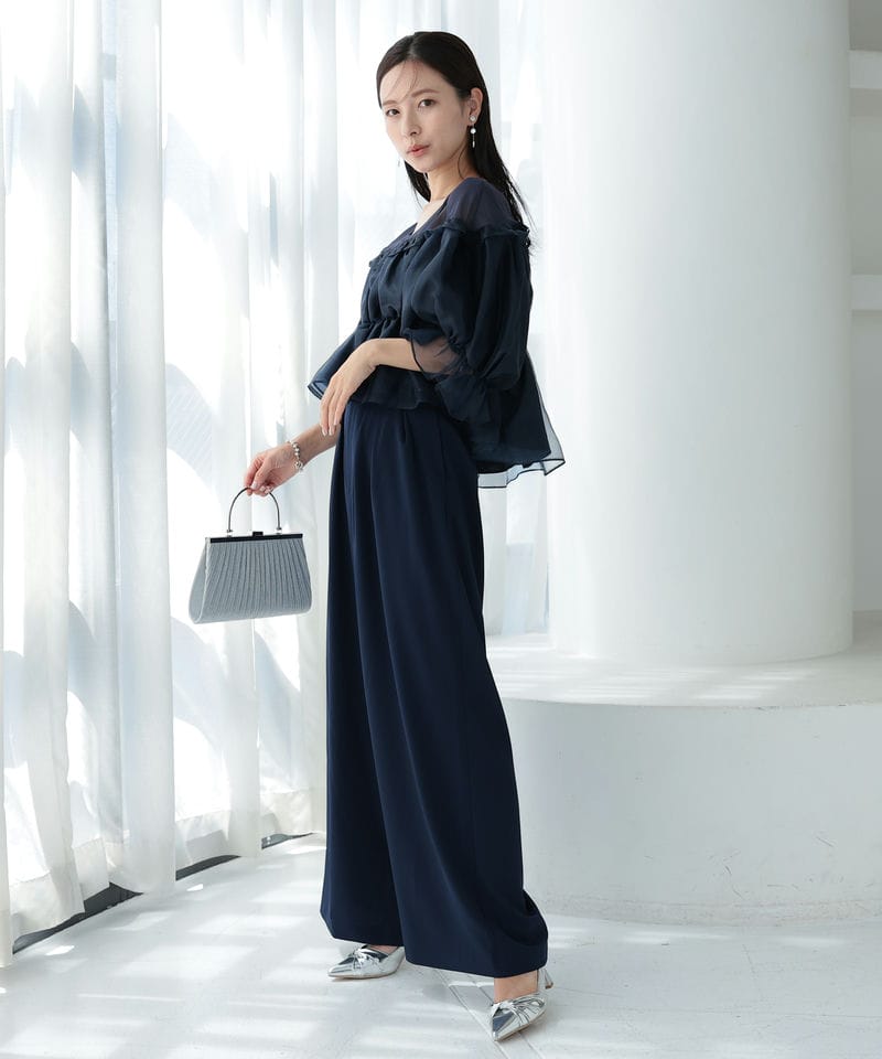 Select Shop ギャザートップスパンツドレス ネイビー系 | 結婚式