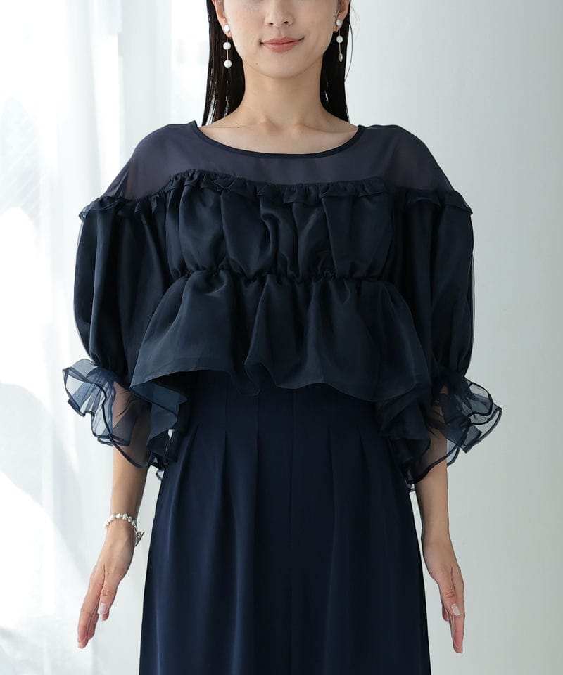 Select Shop ギャザートップスパンツドレス ネイビー系 | 結婚式