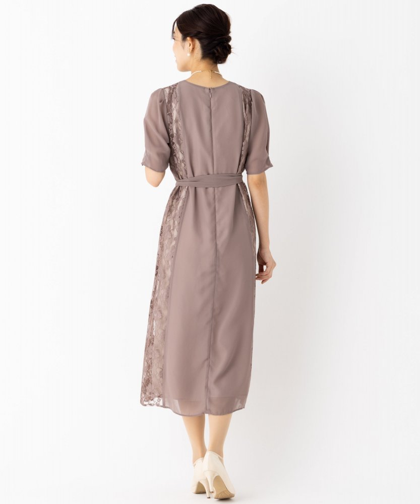 Select Shop シフォン切替レースドレス その他 x ピンク系 x パープル