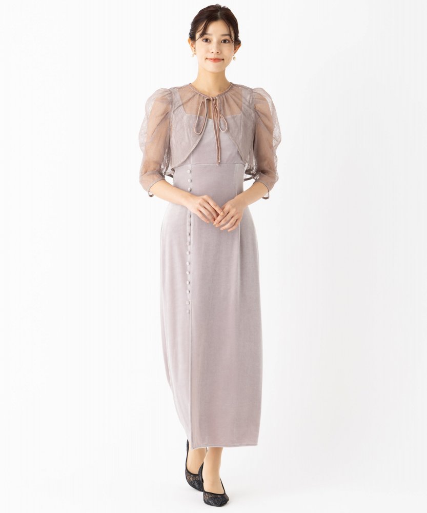 SNIDEL スナイデル レースボレロレイヤードタイトスリットドレス