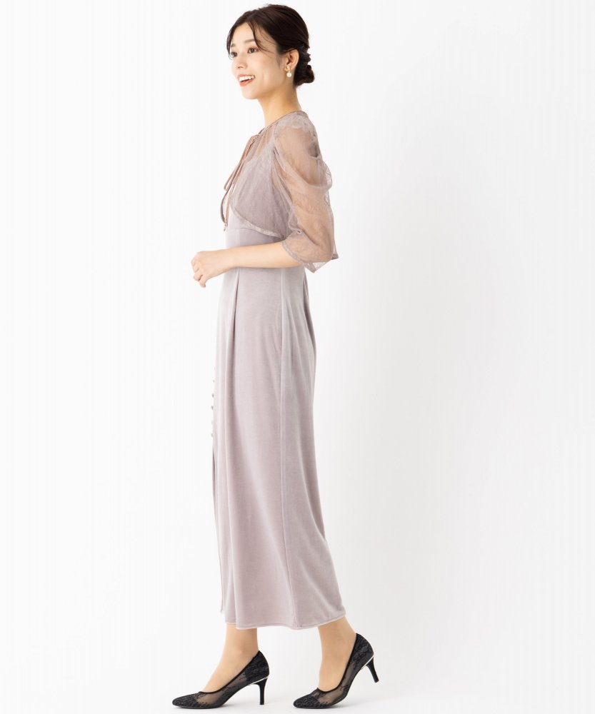 SNIDEL スナイデル レースボレロレイヤードタイトスリットドレス