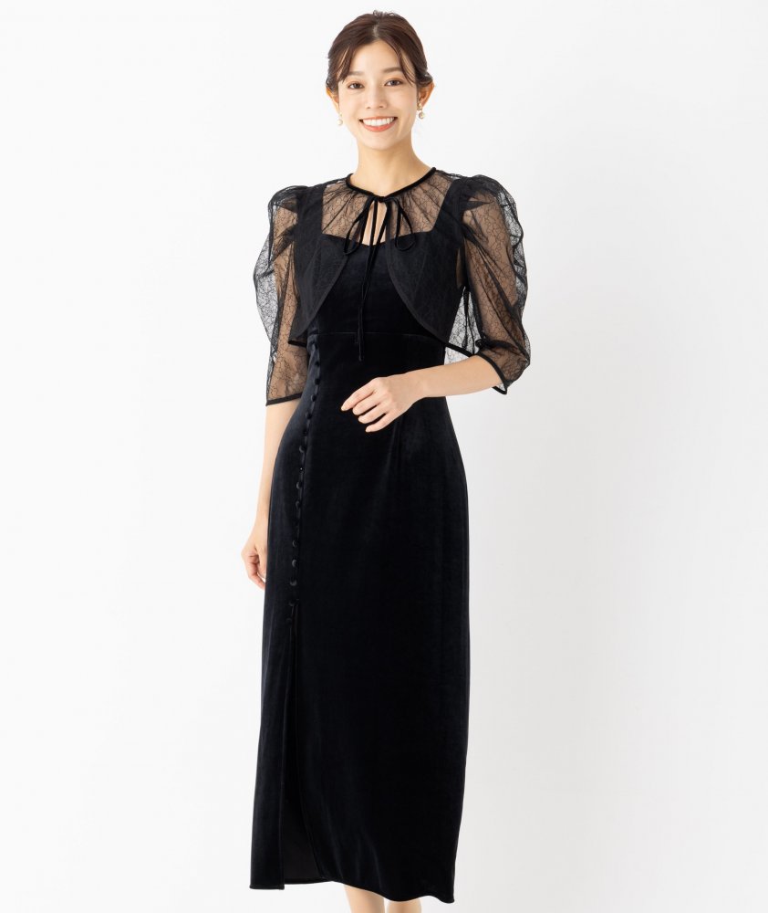 SNIDEL スナイデル レースボレロレイヤードタイトスリットドレス