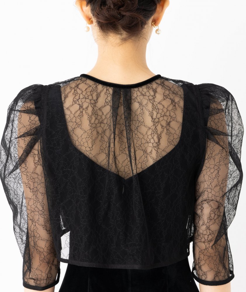 SNIDEL スナイデル レースボレロレイヤードタイトスリットドレス