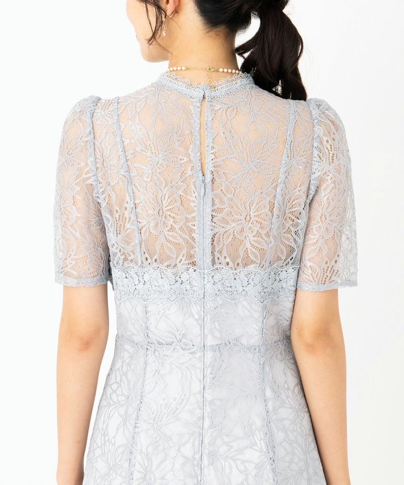 SNIDEL パフレースドレス ライトブルー SNIDEL スナイデル パフレースドレス その他 x ブルー系 | 結婚式