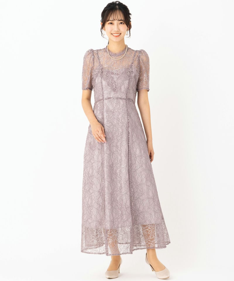 SNIDEL スナイデル シャイニーレースドレス その他 x パープル系