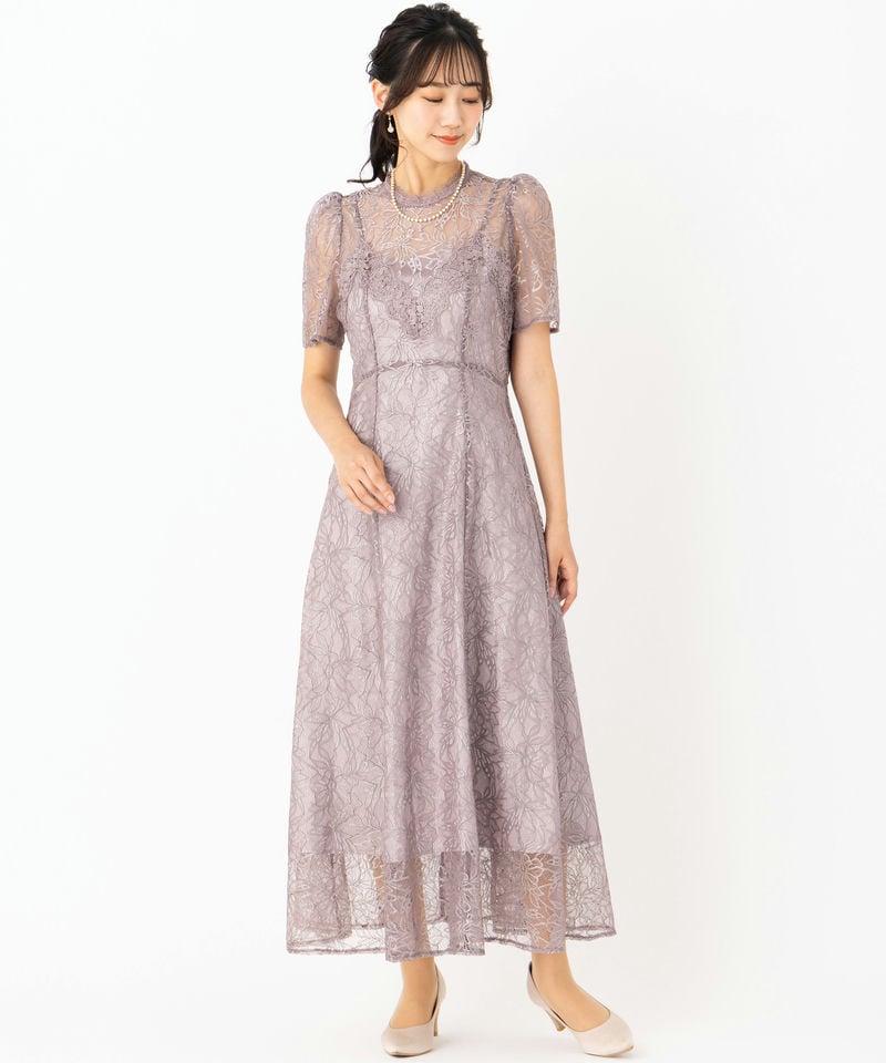 SNIDEL スナイデル シャイニーレースドレス その他 x パープル系