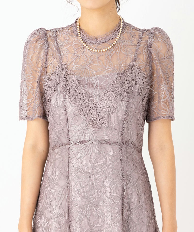 SNIDEL スナイデル シャイニーレースドレス その他 x パープル系
