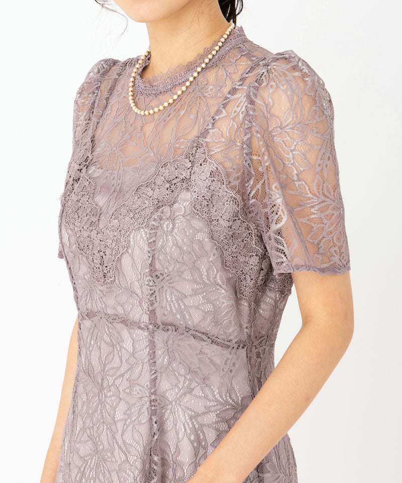 SNIDEL スナイデル シャイニーレースドレス その他 x パープル系