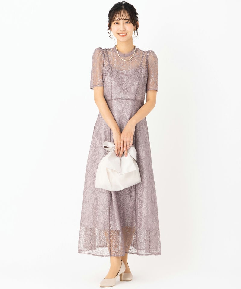 SNIDEL スナイデル シャイニーレースドレス その他 x パープル系