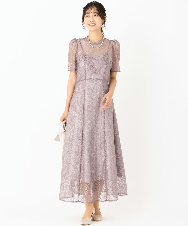 SNIDEL スナイデル シャイニーレースドレス その他 x パープル系