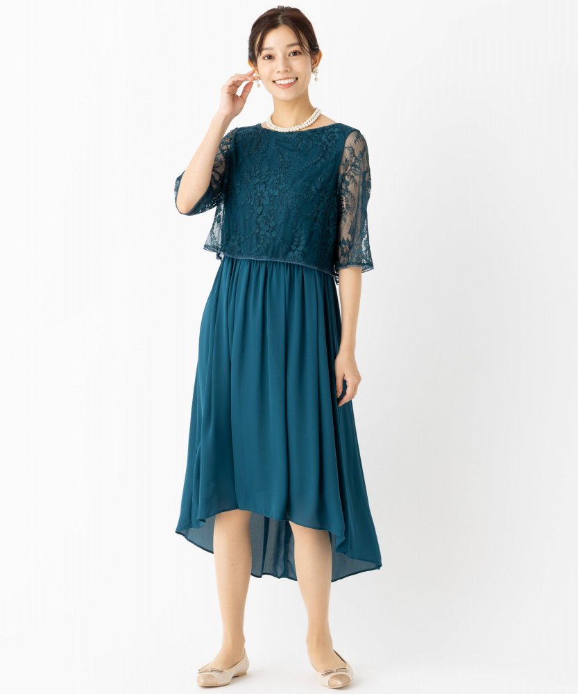 Aimer エメ レーストップス×テールスカートドレス その他 x グリーン系
