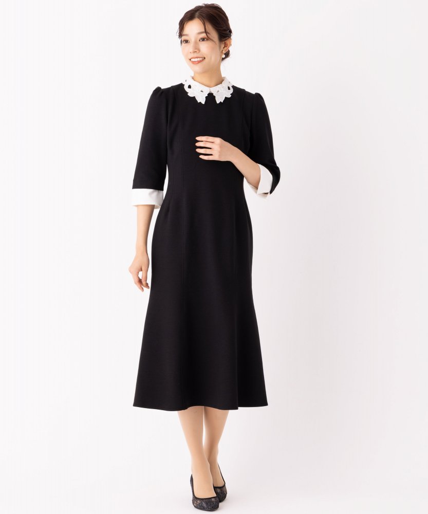 CELFORD セルフォード エンブロイダリーカラーポンチワンピース