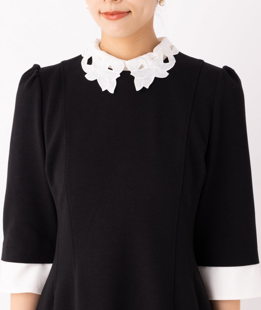 CELFORD セルフォード エンブロイダリーカラーポンチワンピース