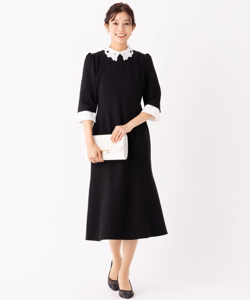 CELFORD セルフォード エンブロイダリーカラーポンチワンピース