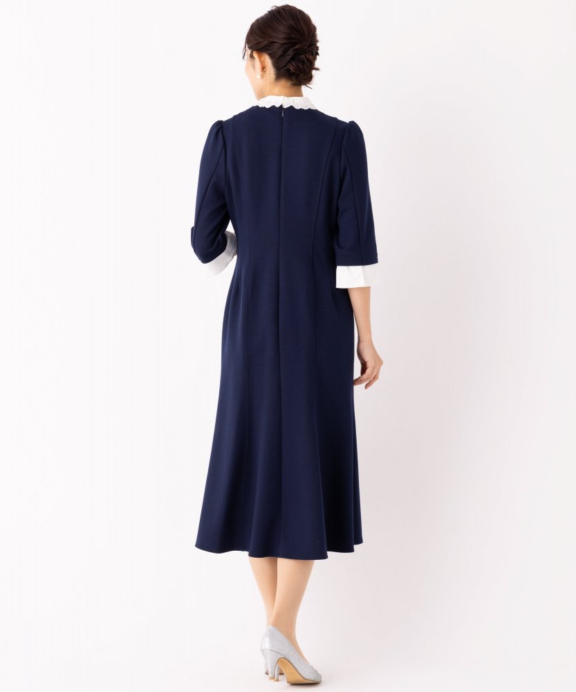 CELFORD セルフォード エンブロイダリーカラーポンチワンピース