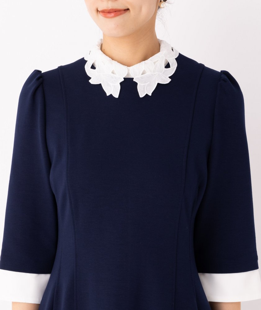 CELFORD セルフォード エンブロイダリーカラーポンチワンピース