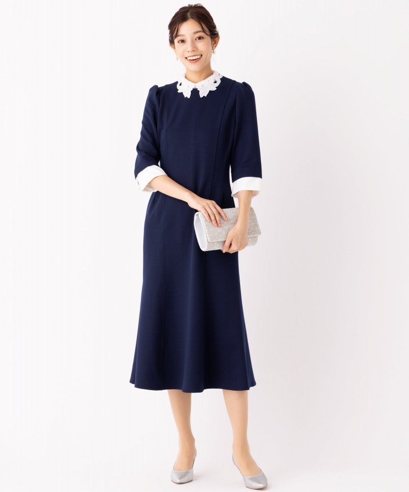 CELFORD セルフォード エンブロイダリーカラーポンチワンピース