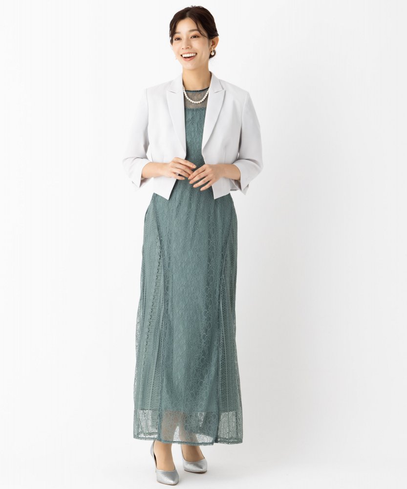 Aimer エメ ワンホックショートテーラードジャケット グレー系 | 結婚