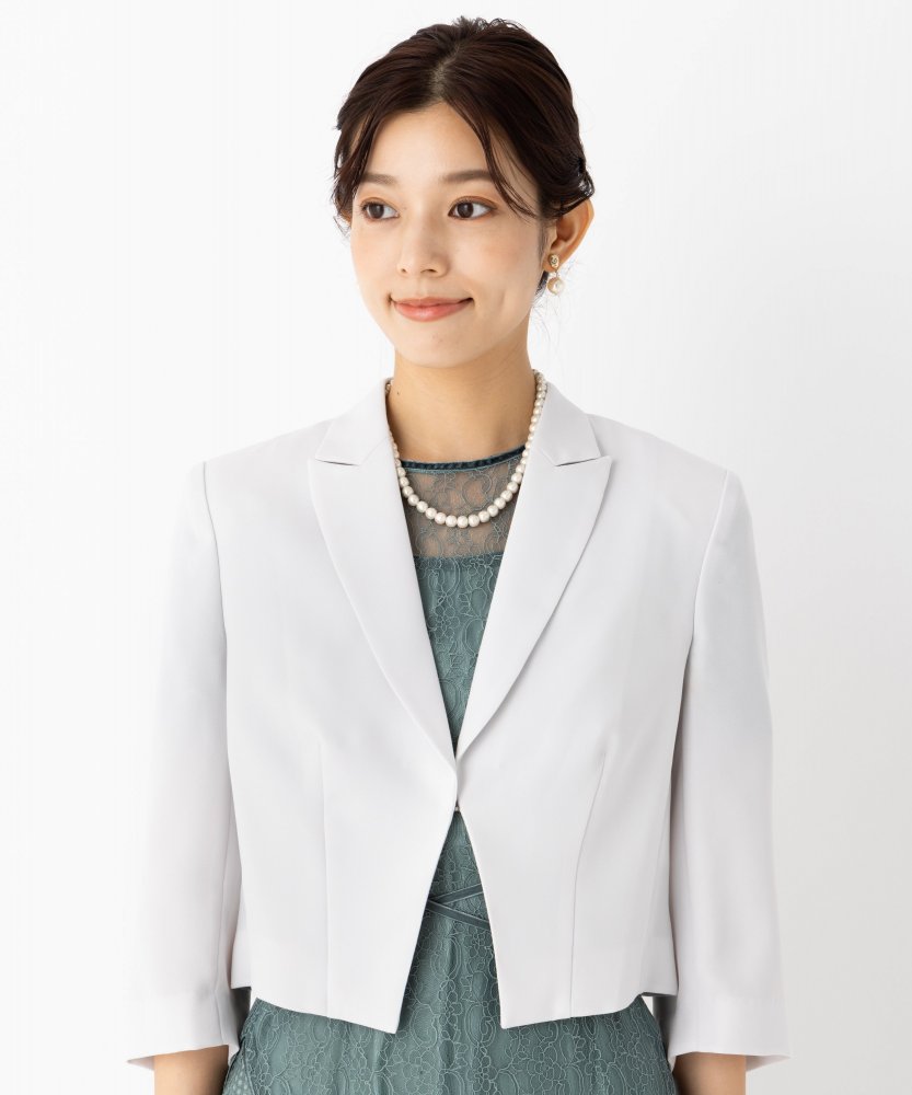 Aimer エメ ワンホックショートテーラードジャケット グレー系 | 結婚