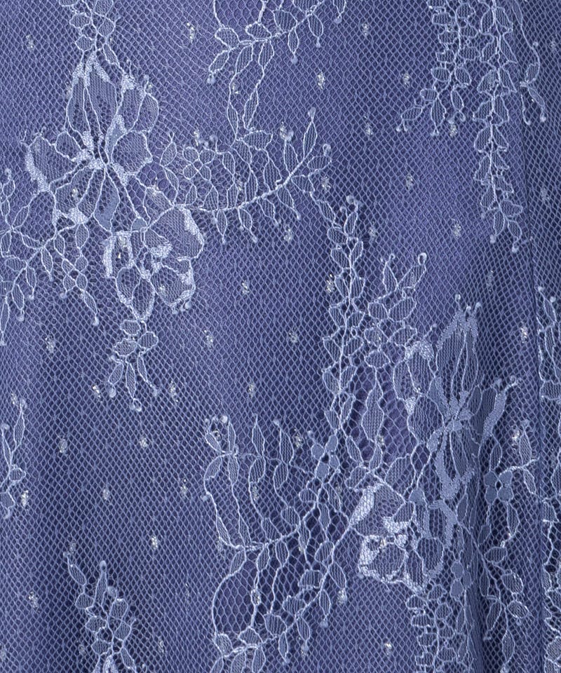 SNIDEL スナイデル シアーショルダーレースドレス ブルー系 | 結婚式