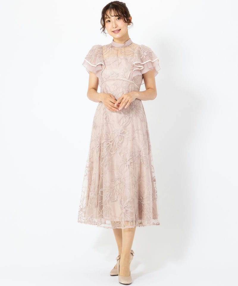 MERCURYDUO マーキュリーデュオ エンブロイダリーラッフルドレス