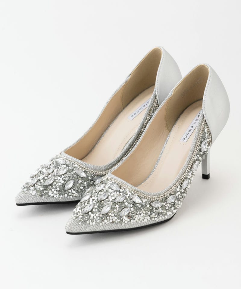 DIANA ダイアナ グリッターチュールパンプス シルバー系 | 結婚式