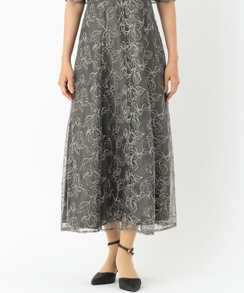 Select Shop エンブロイダリーボレロセットドレス グレー系 | 結婚式