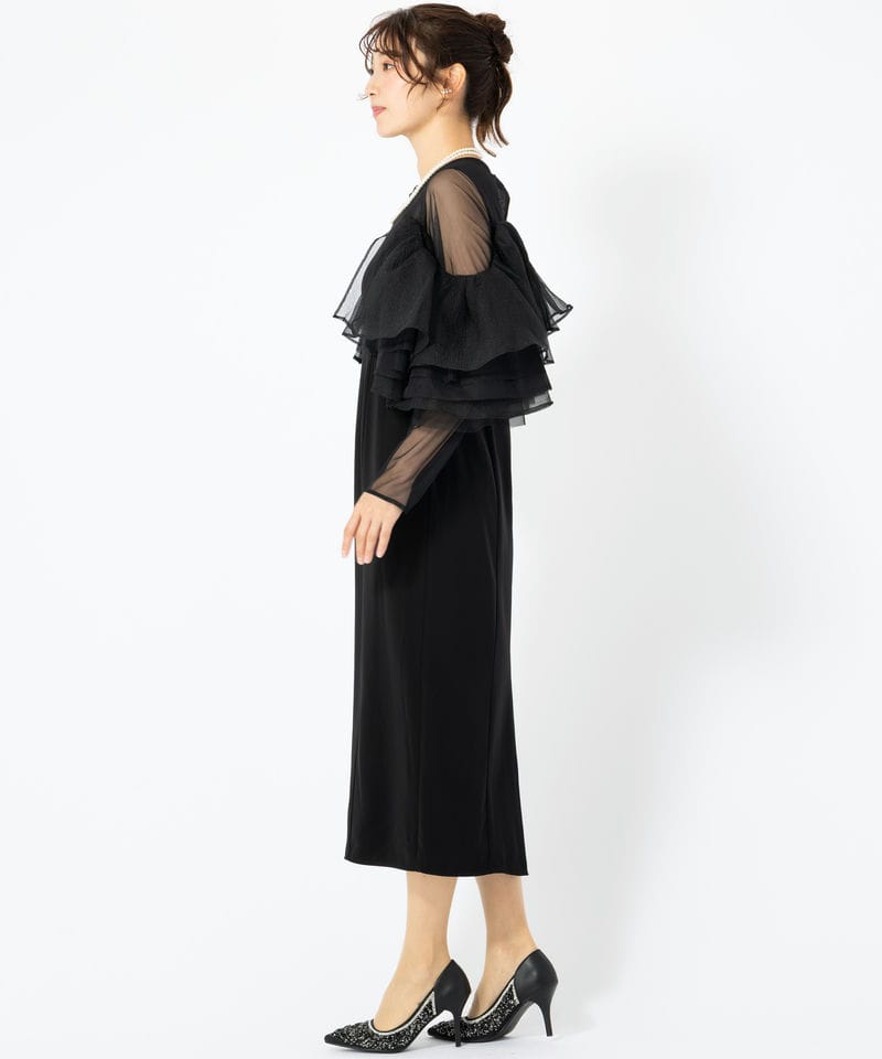 RUIRUE BOUTIQUE ルイルエブティック ボリュームフリルスリーブタイト