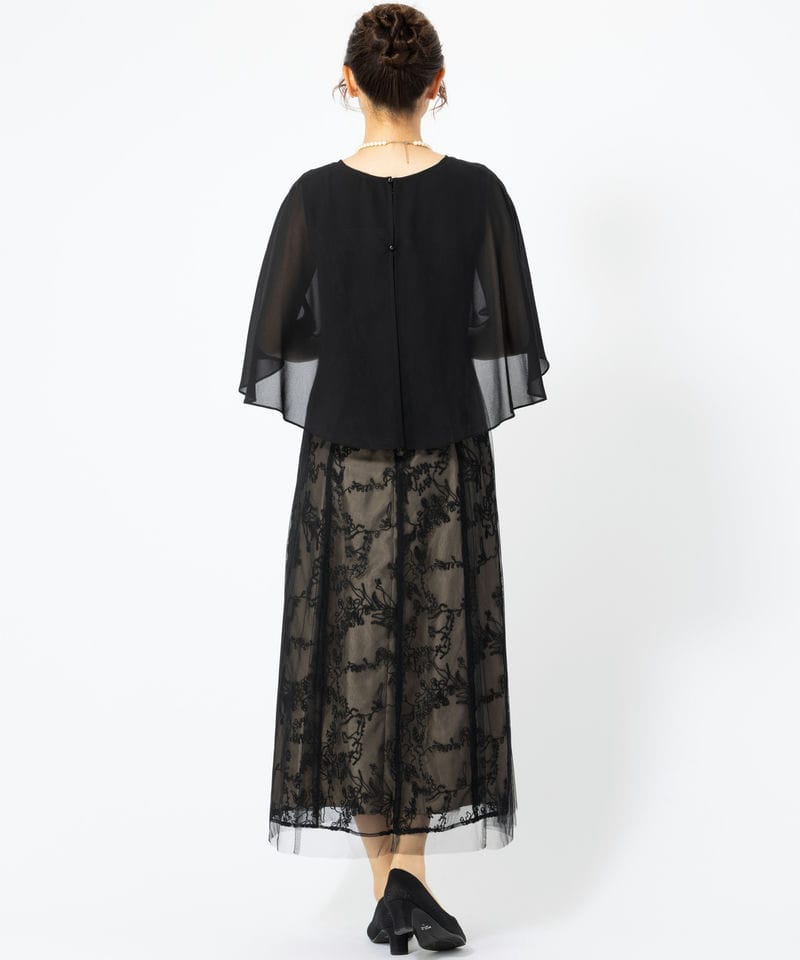 Aimer 【マザーズドレス】ケープ付きチュールレース刺繍ドレスセット